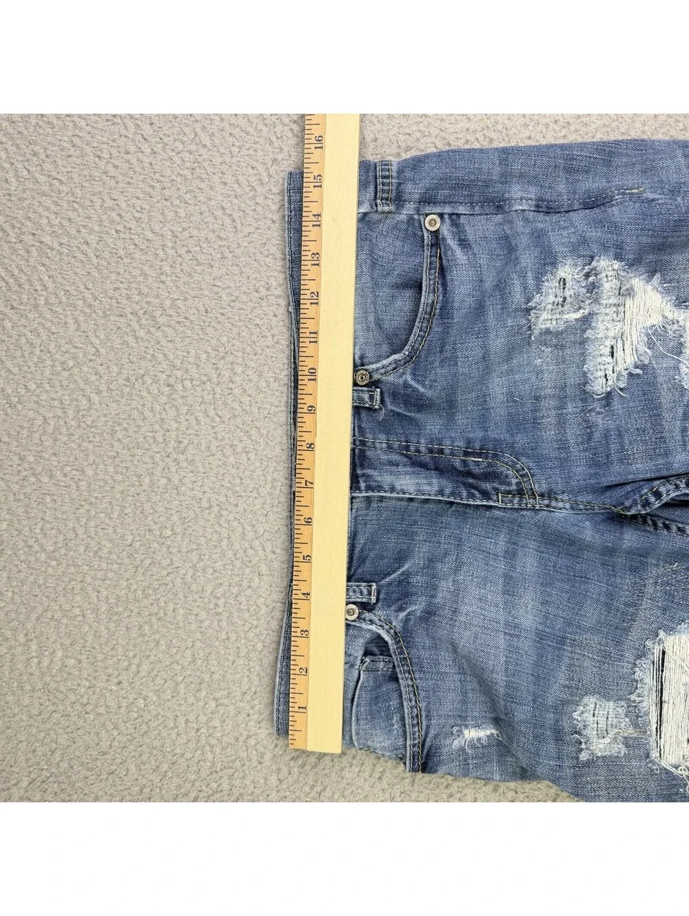 BKE Jeans Mens 31x29 Blue Alec Straight Leg Buckle Distressed Denim Casual